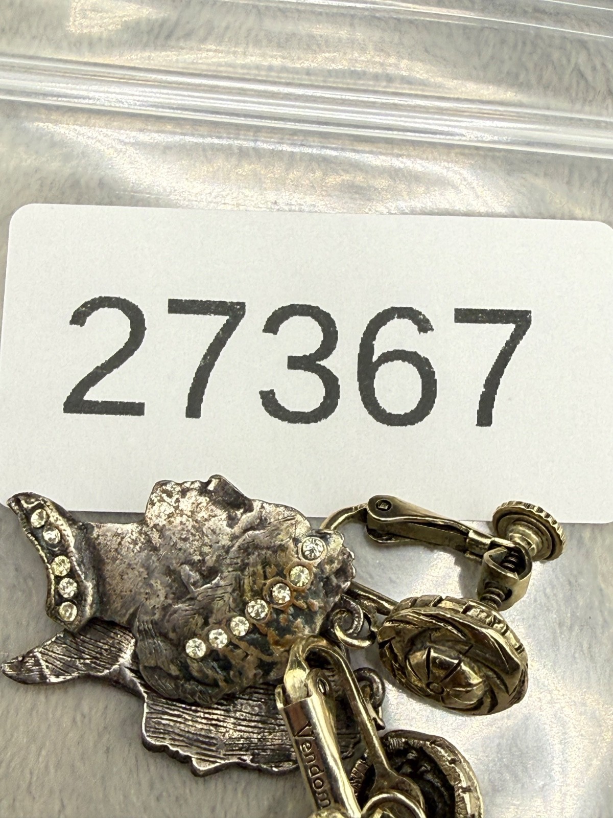 Vintage Vendome Clip On Earrings Silver Tone Woman