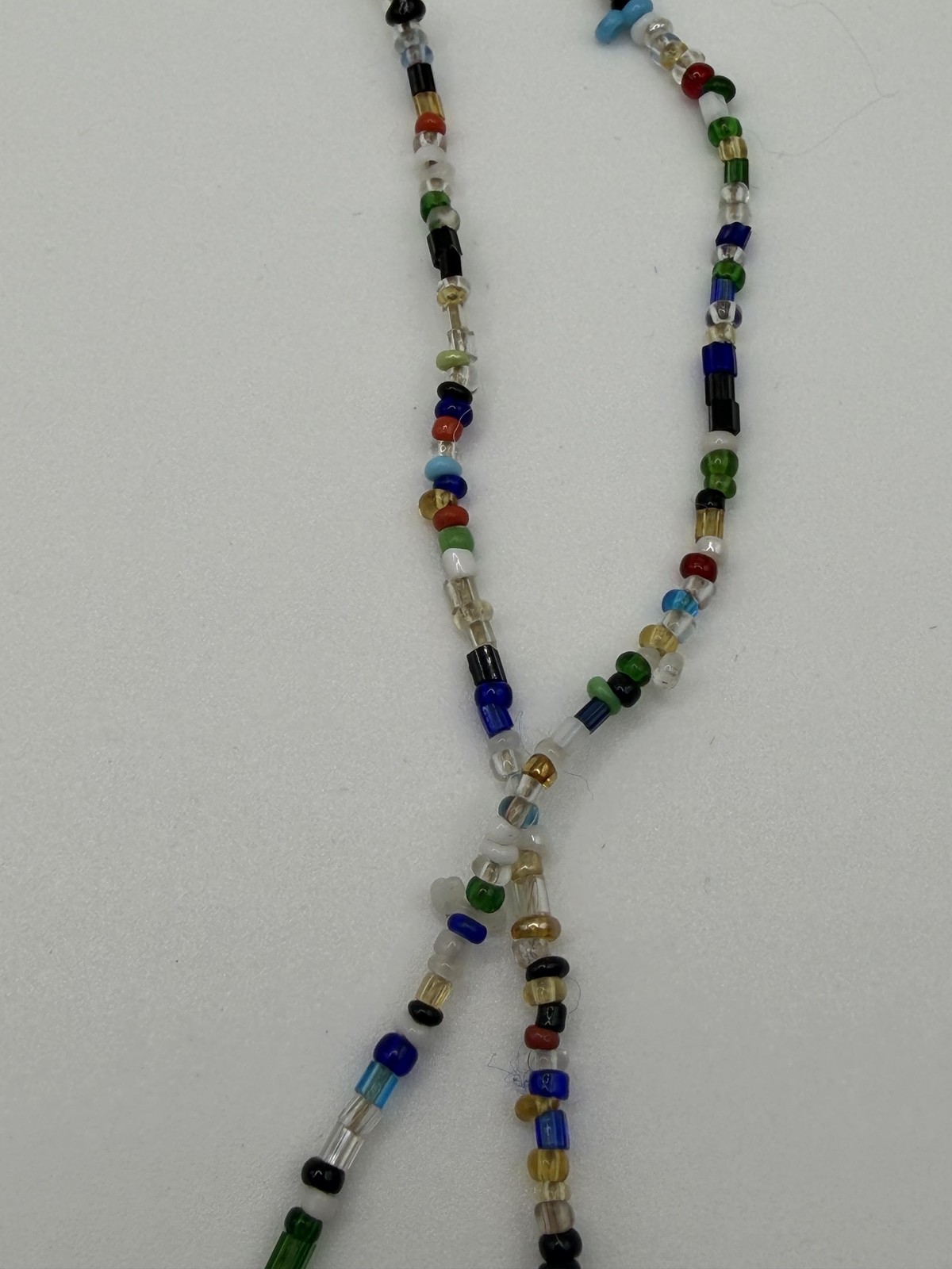 MULTICOLOR GLASS BEADED STATEMENT NECKLACE LONG STRAND WOMENS BOHO JEWELRY