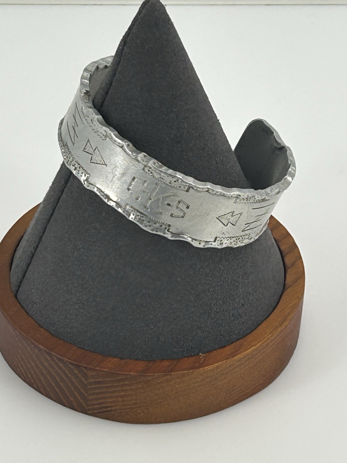 Vintage Handmade Aluminum C-K-S Cuff Bracelet
