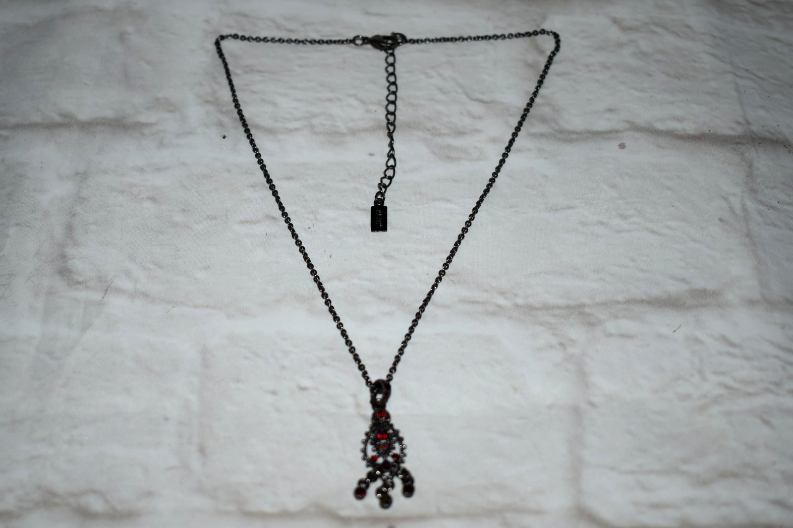1928 Brand AB Red Rhinestones Necklace 16″ B1