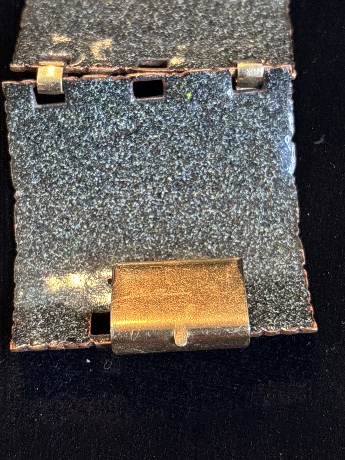 Vintage Copper Statement Bracelet! Enamel Over Copper 7”x2”