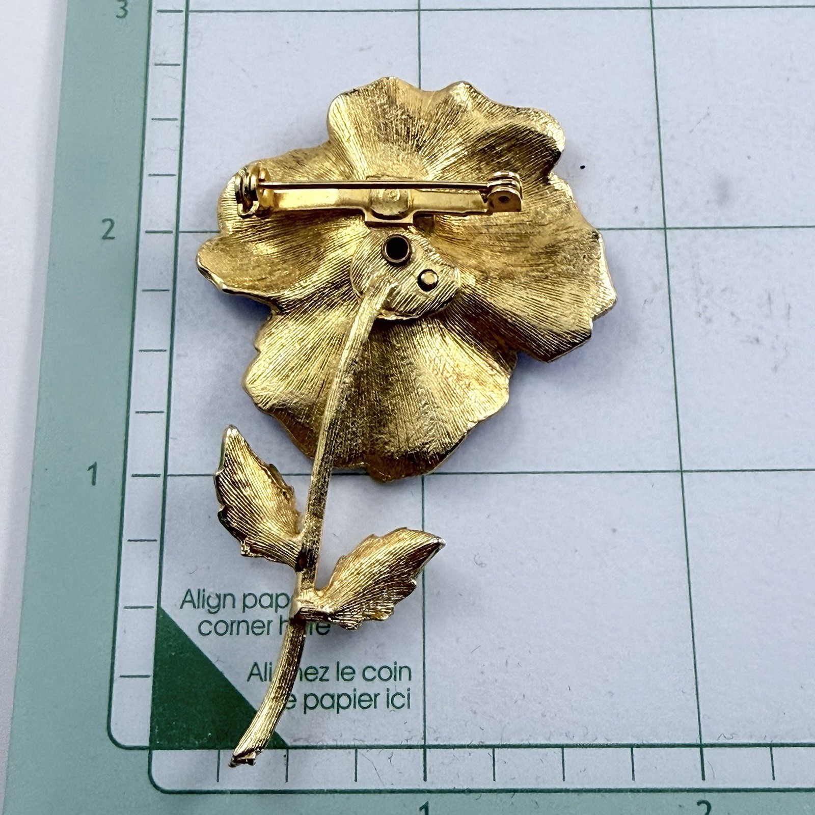 Vintage Blue & Yellow Enameled Faux Pearl Pansy Flower Brooch Gold Tone