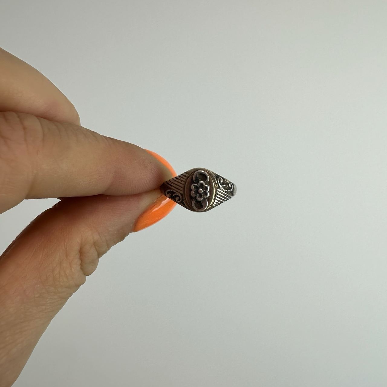 Vintage Soviet RING Silver ⭐875 mark Star of the USSR, Women’s jewelry, flower