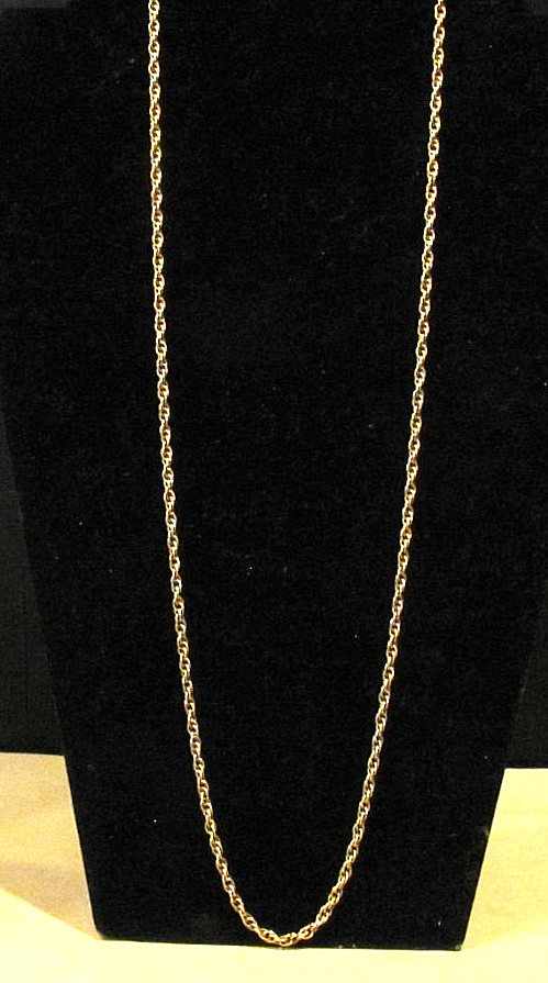 STUNNING! VTG 27.5” 12K GF Attleboro Co. (ACO) Rope Chain Necklace 13.13g~3.4mm