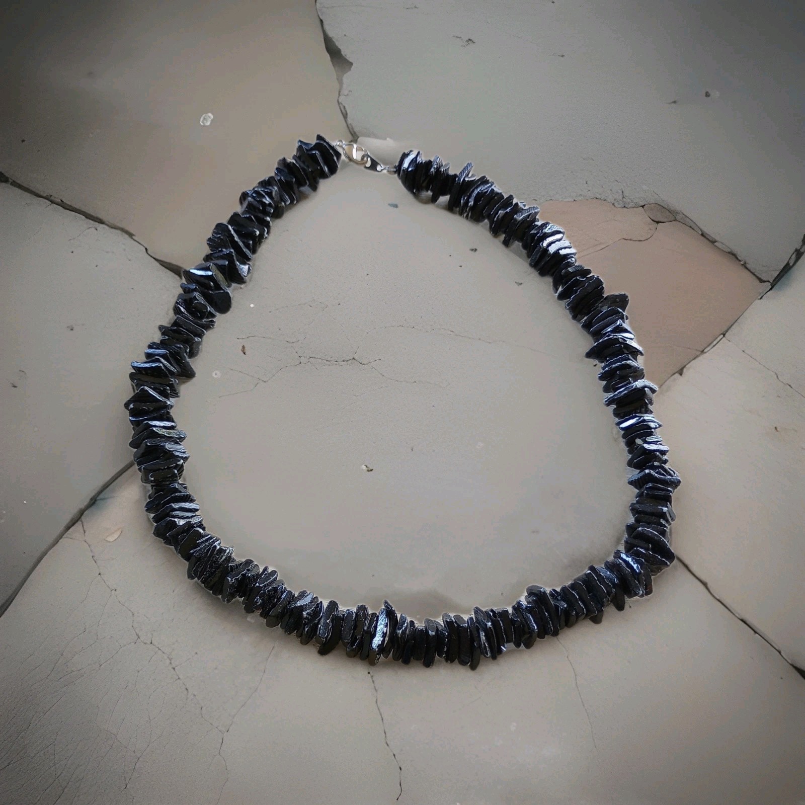 Set of Authentic Puka Shell Choker Necklaces, White & Brown & Black Shell Chips