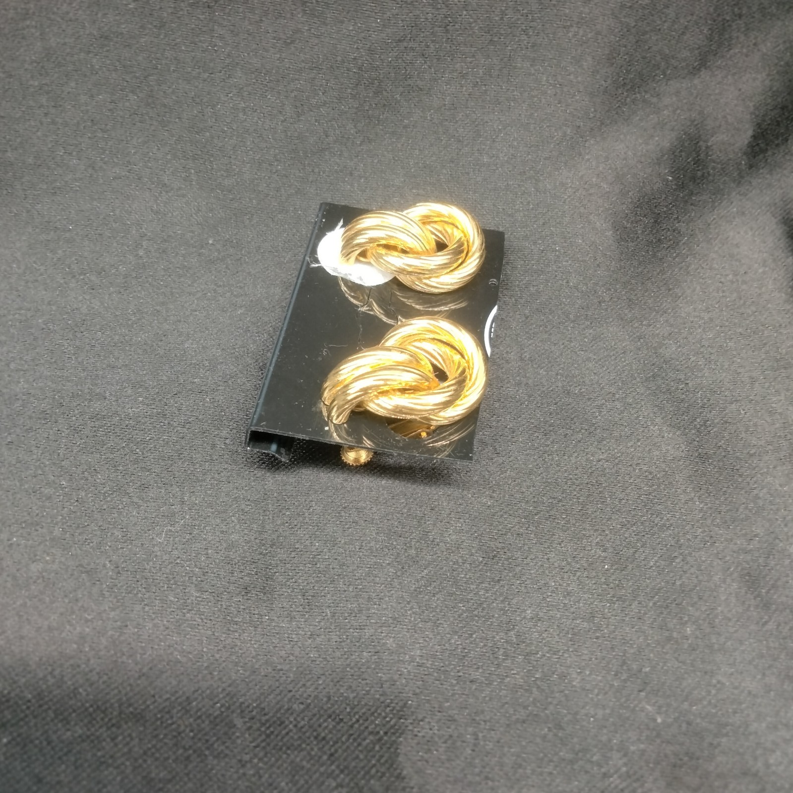 Vintage Napier Screwback Gold Plated Textured Love Knot Earrings