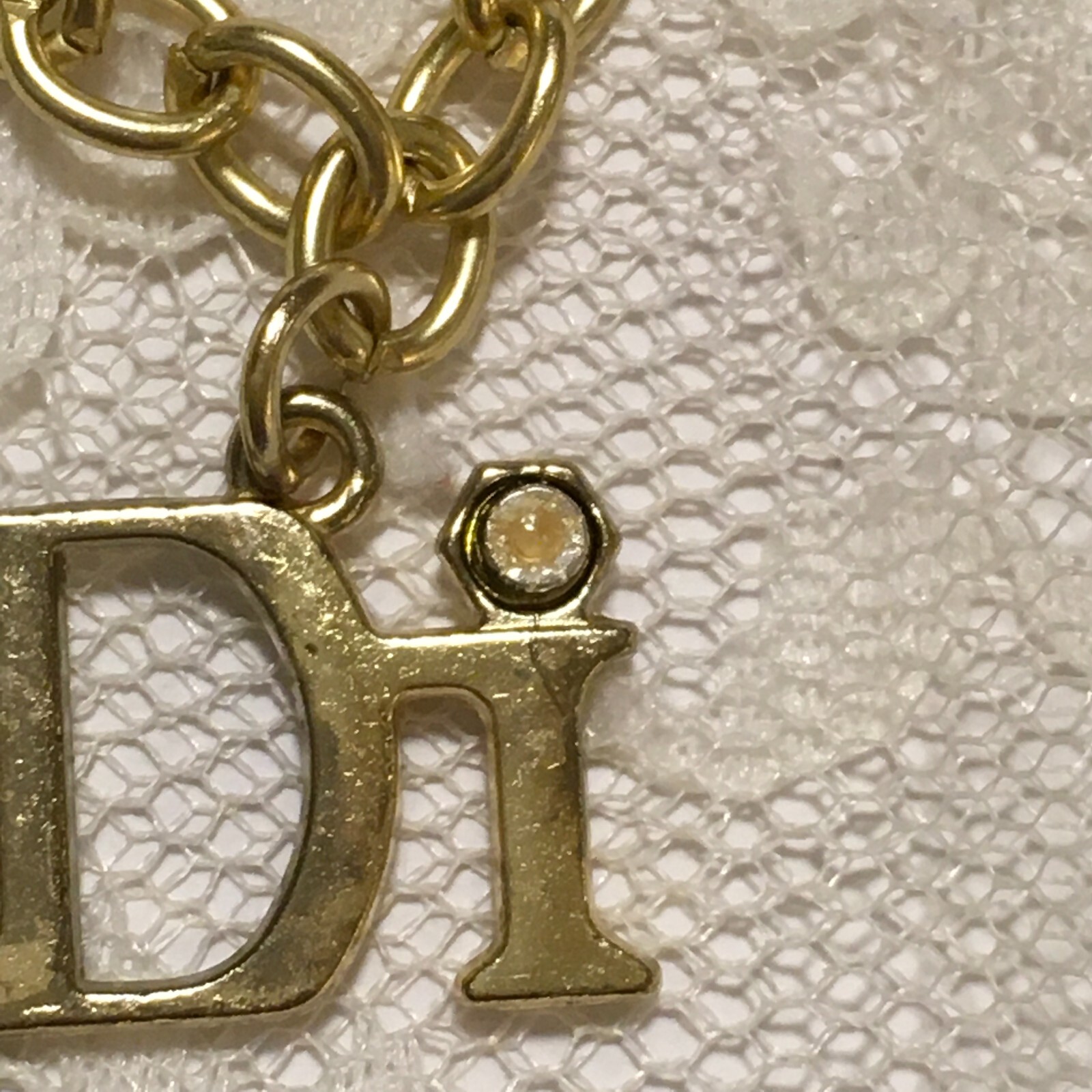 Vintage Diamond International Charm Bracelet Gold Tone Chain Charm