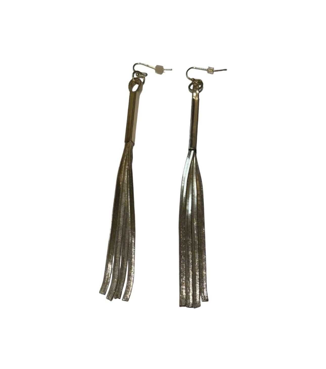 Vintage Liquid Metal Tassel Dangle Earrings