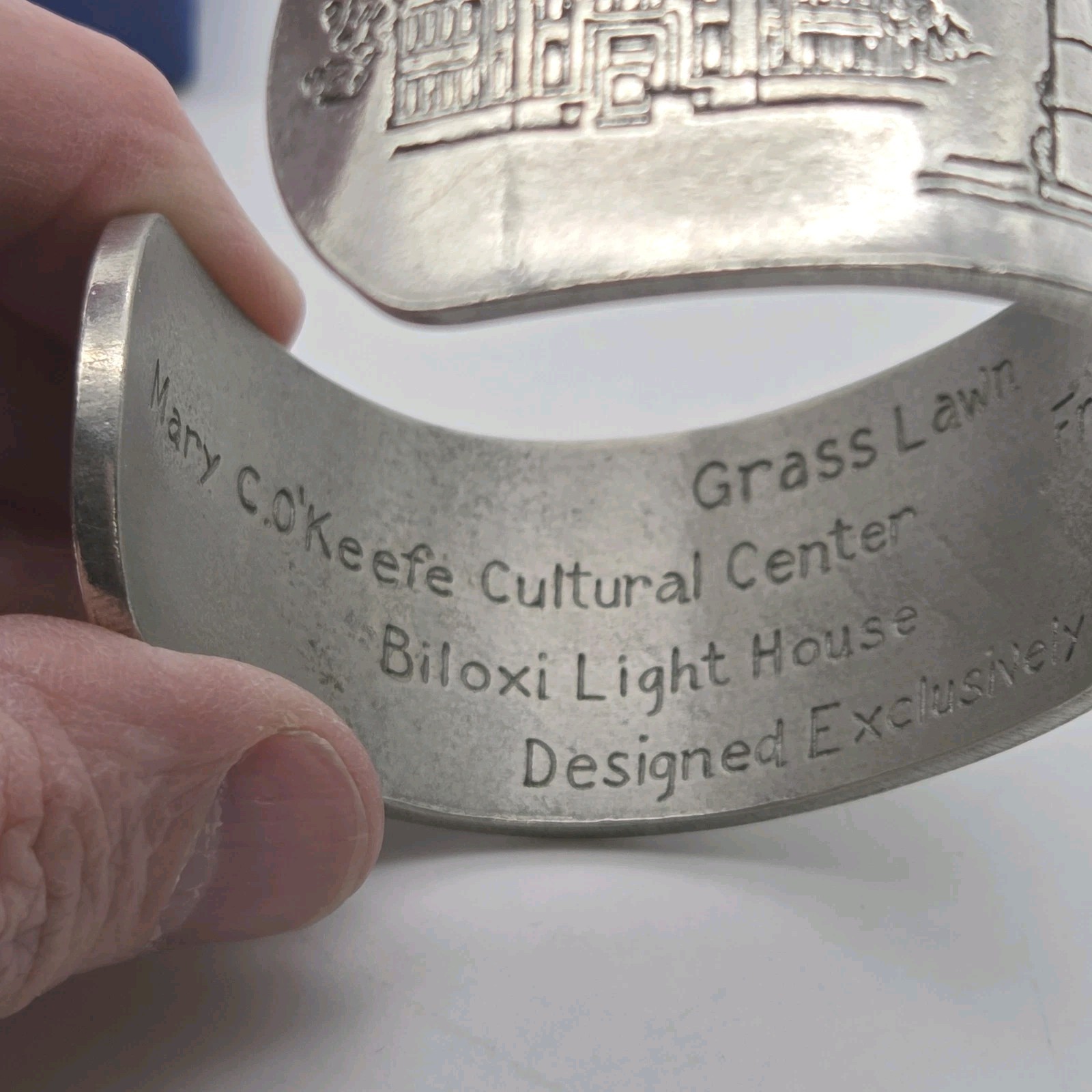 Salisbury Pewter Cuff Bracelet MS Gulf Coast Landmarks In Box Martin Miazza’s