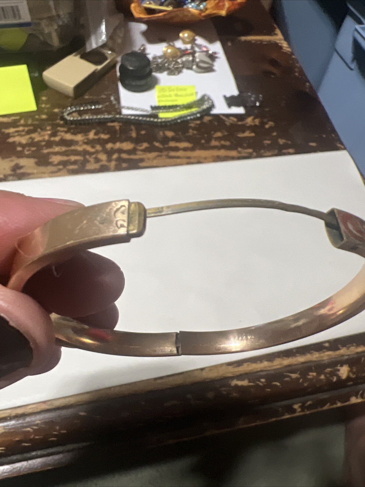 Vintage Victorian AAG 1/10 Rose gold Engraved Etched Bangle Bracelet READ