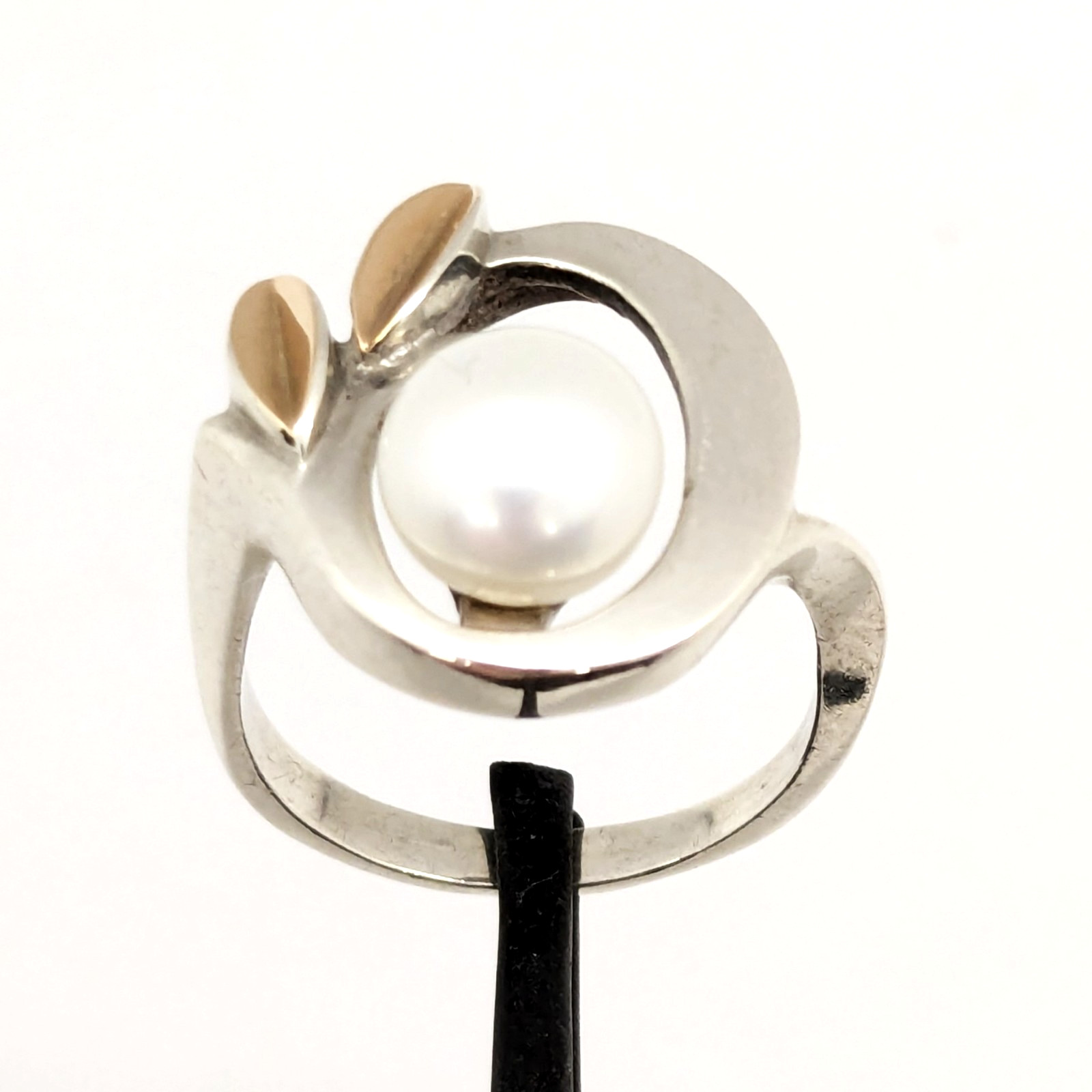 Vintage Luxury RING Silver 875 with Gold Inlay 585 -size: 8US (18mm) -5.52g. #16