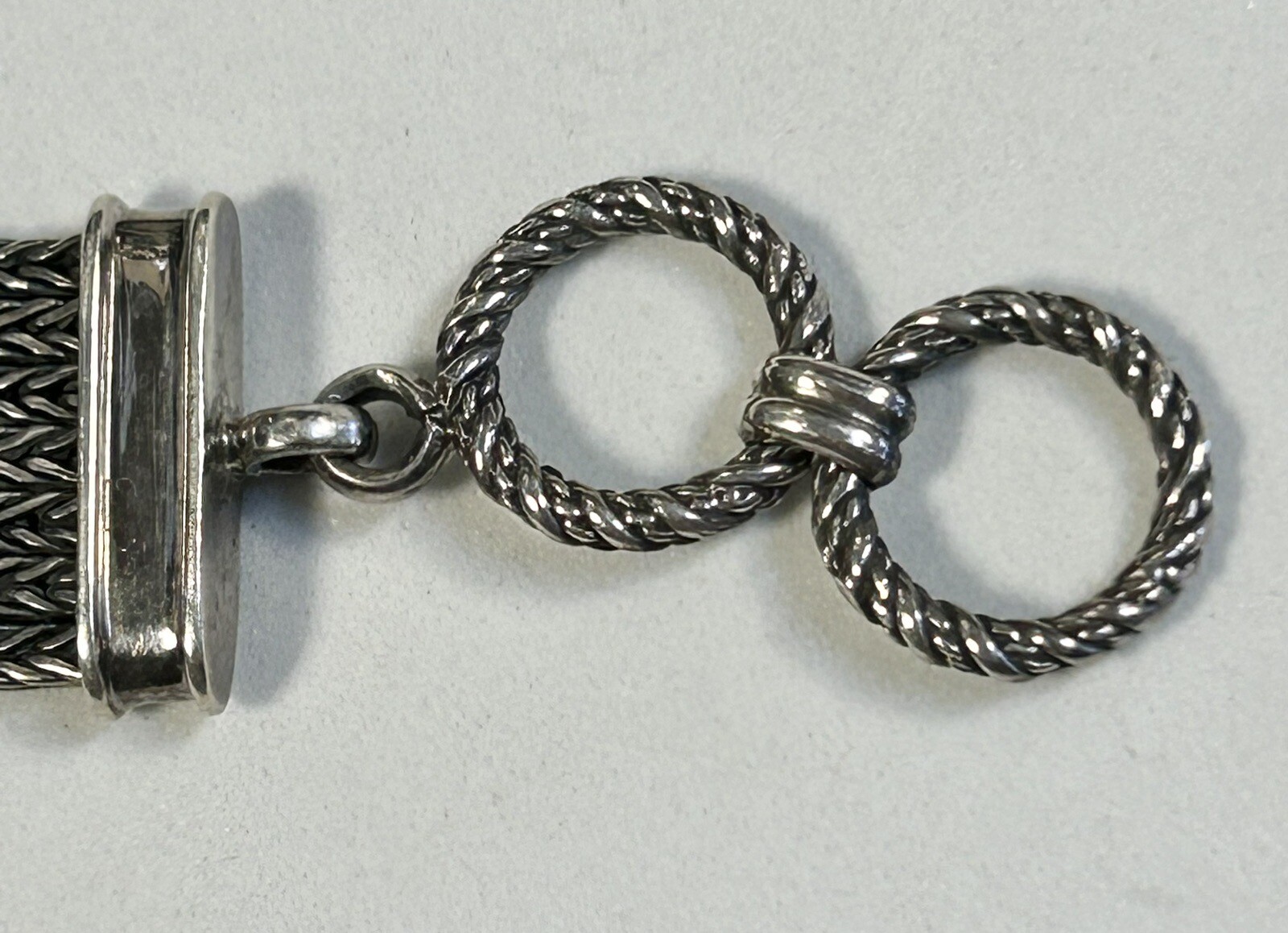 Vintage Floral .925 Sterling Silver Multi Strand Wheat Chain Bracelet