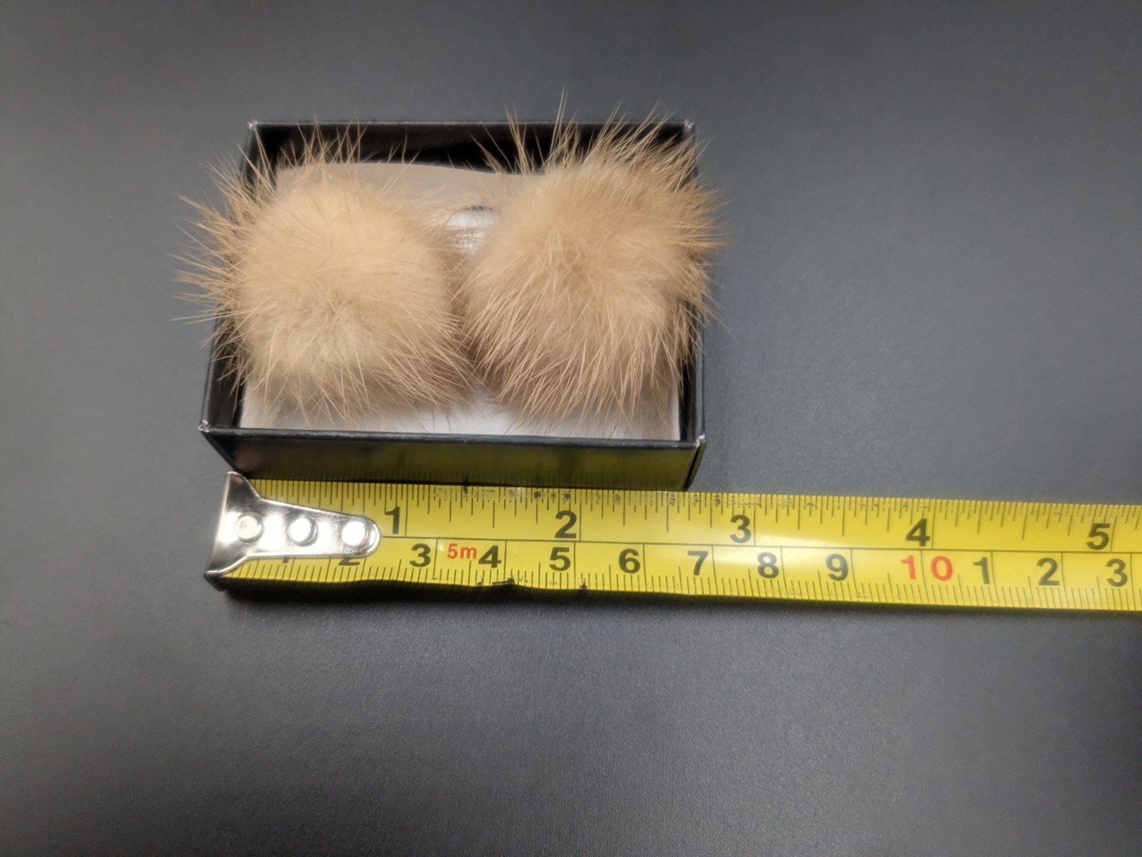 Vintage-style Clip-On Faux Fur Pom-Pom Earrings