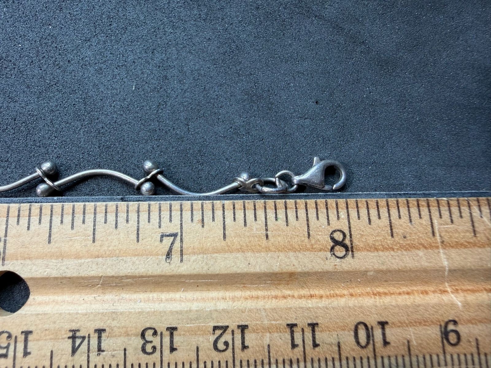 4.47g Vintage Sterling Silver 925 Beaded Wave Link Bracelet 8 in M
