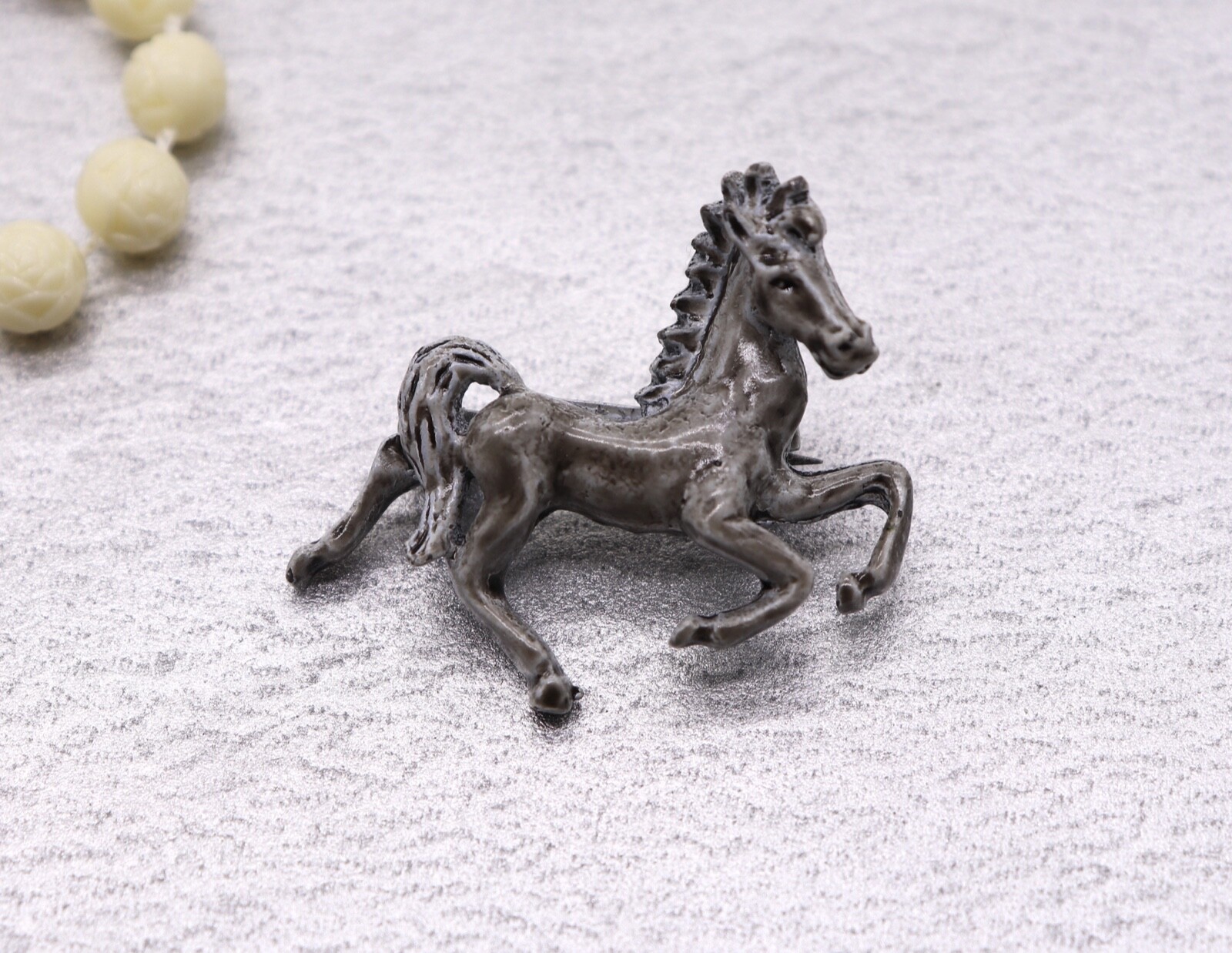 Lot 3 Vintage Figural Jewelry Elephant Necklace, Small Head Person & Horse Pin