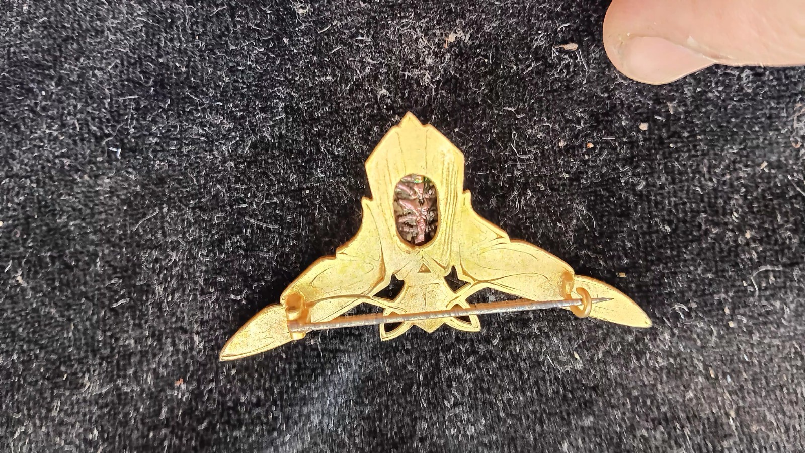 Antique French Art Nouveau Real Scarab Pendant