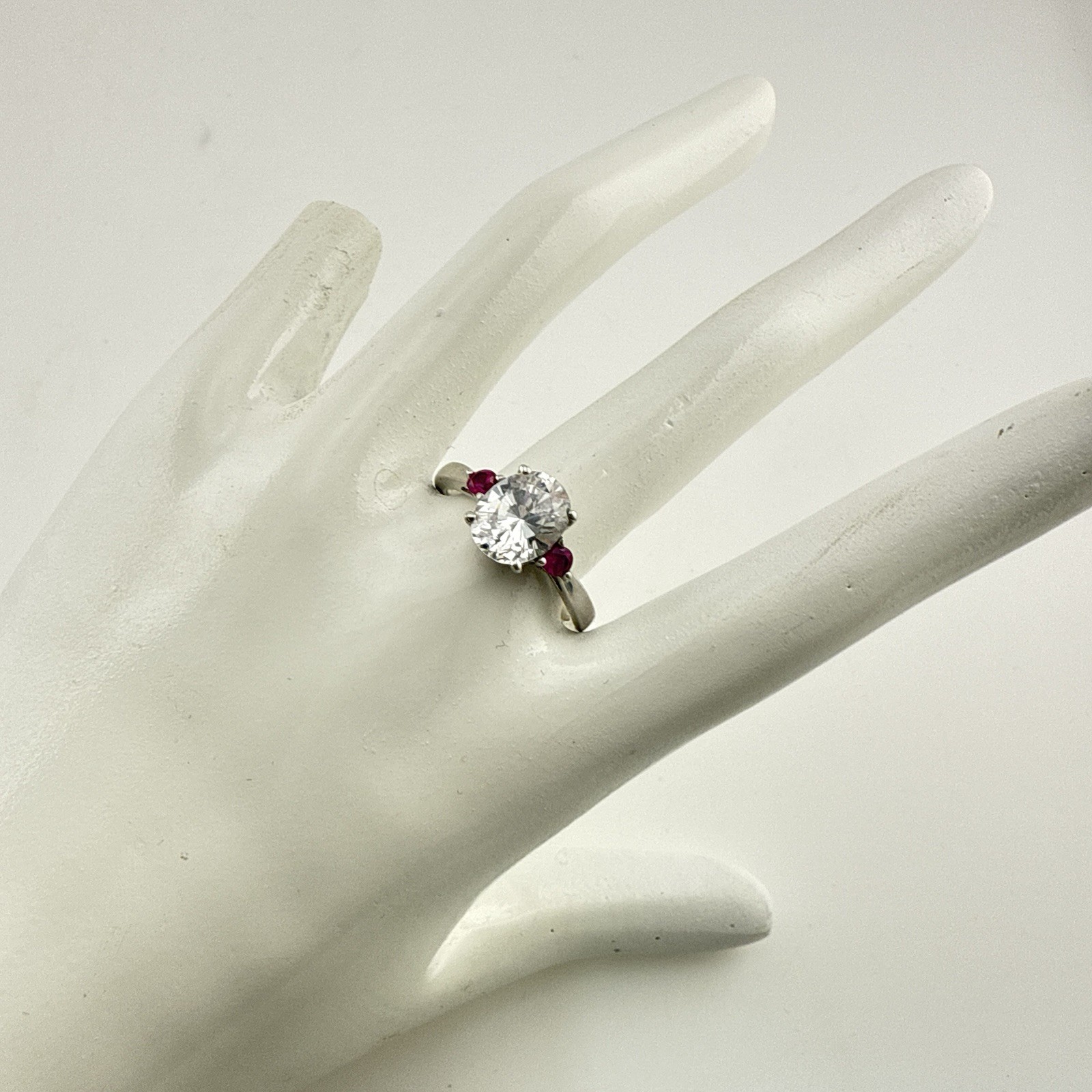 Jean Dousset Sterling Silver Ring Oval Cocktail Gemstone Pink sz 9 HSN Luxury JD