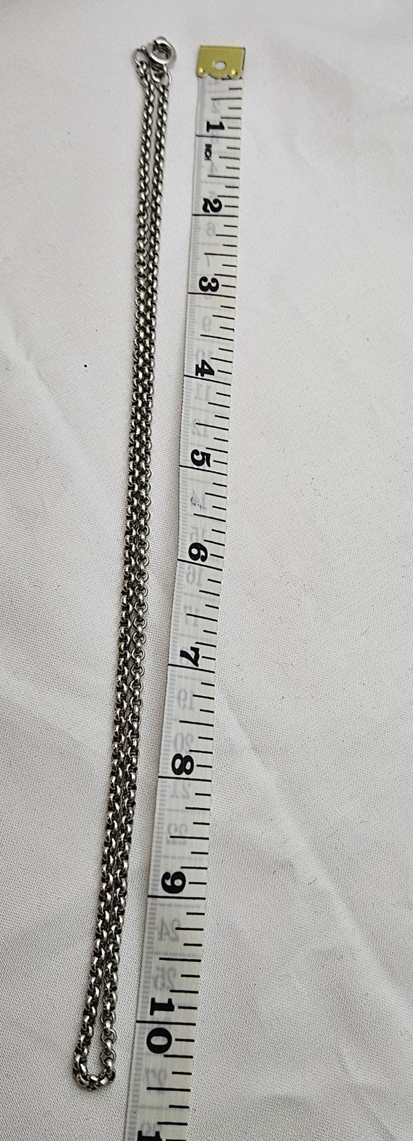 Whiting and Davis Vintage Silver Tone Belcher Chain Necklace Signed Tag- 21″