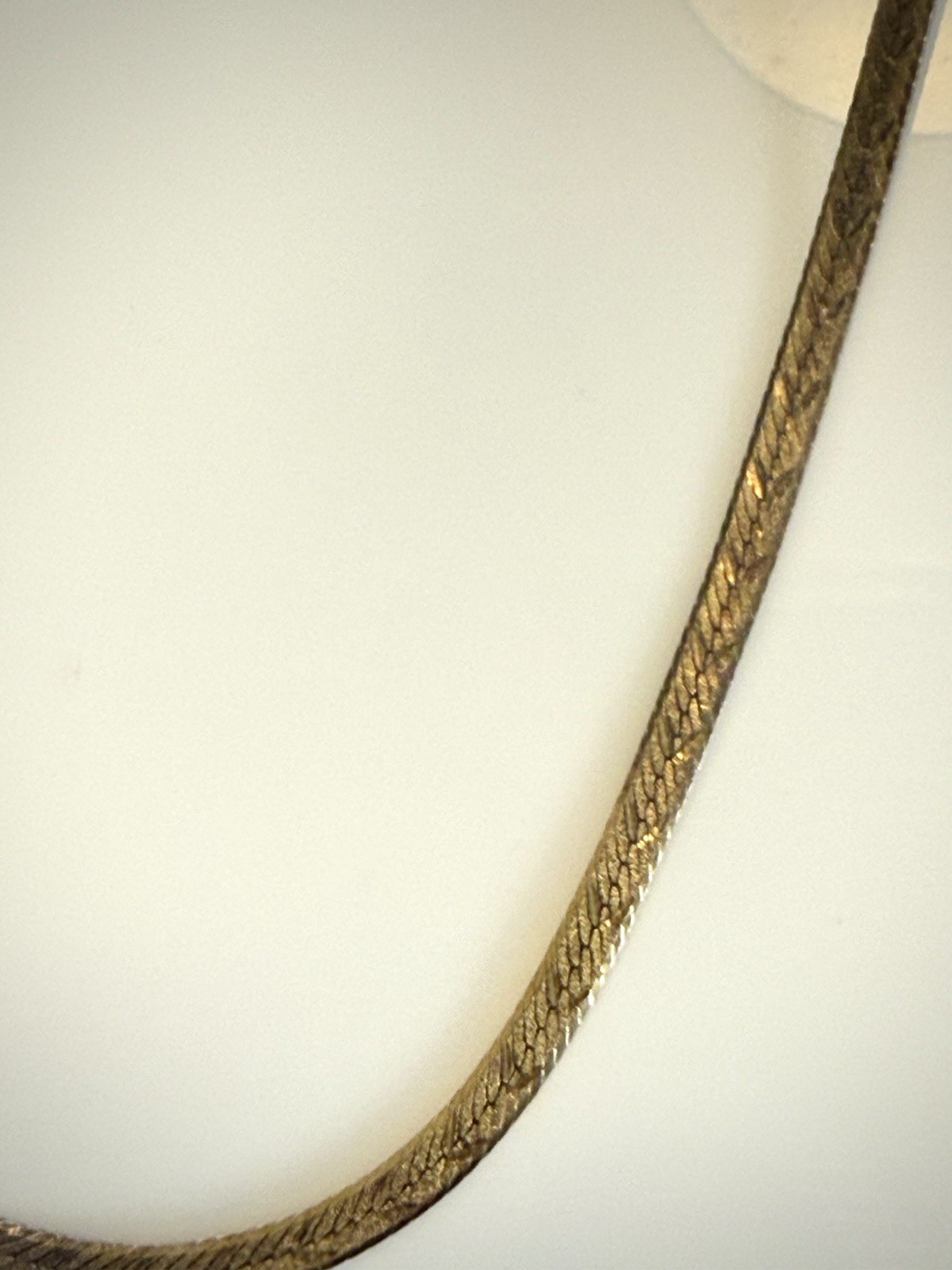 Vintage Herringbone Gold Plated Necklace 23.5 In L Item AB-10
