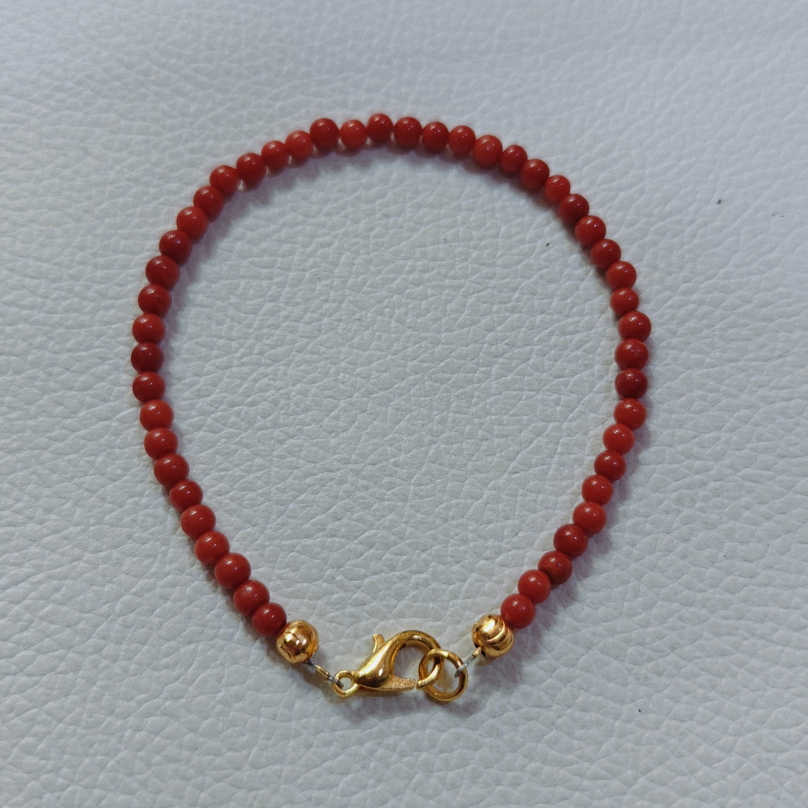 Natural Red Coral Beads Bracelet Italy Coral Bracelet Handmade Gemstone Jewelry