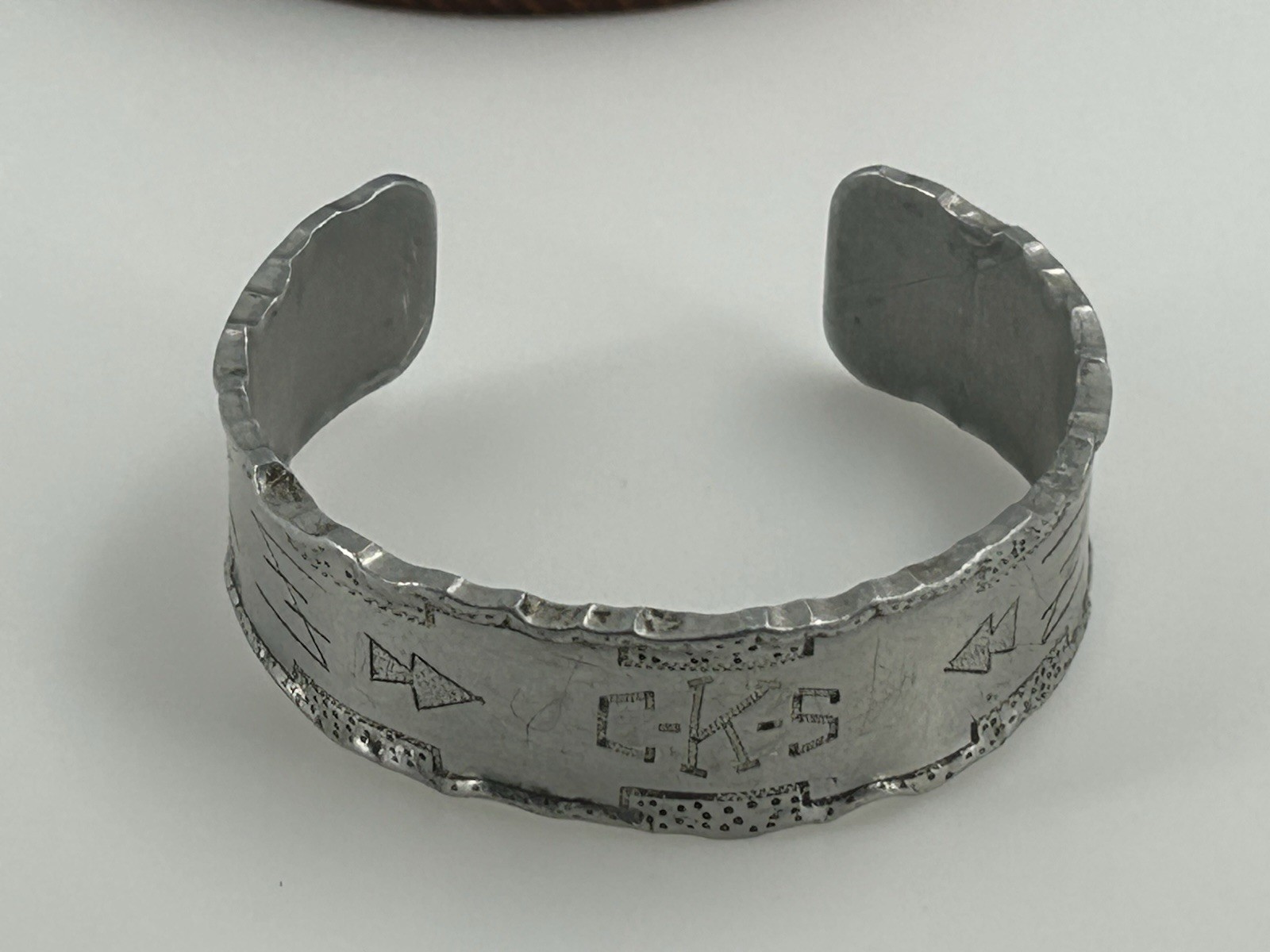 Vintage Handmade Aluminum C-K-S Cuff Bracelet
