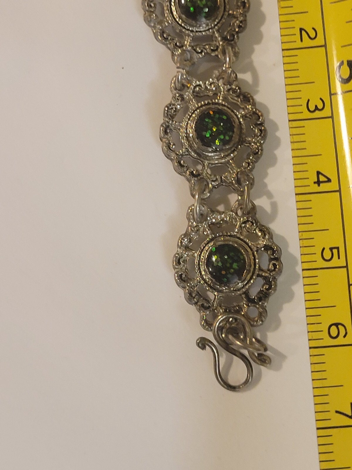Vintage Mystic Green Stone Small Size 6″ Bracelet