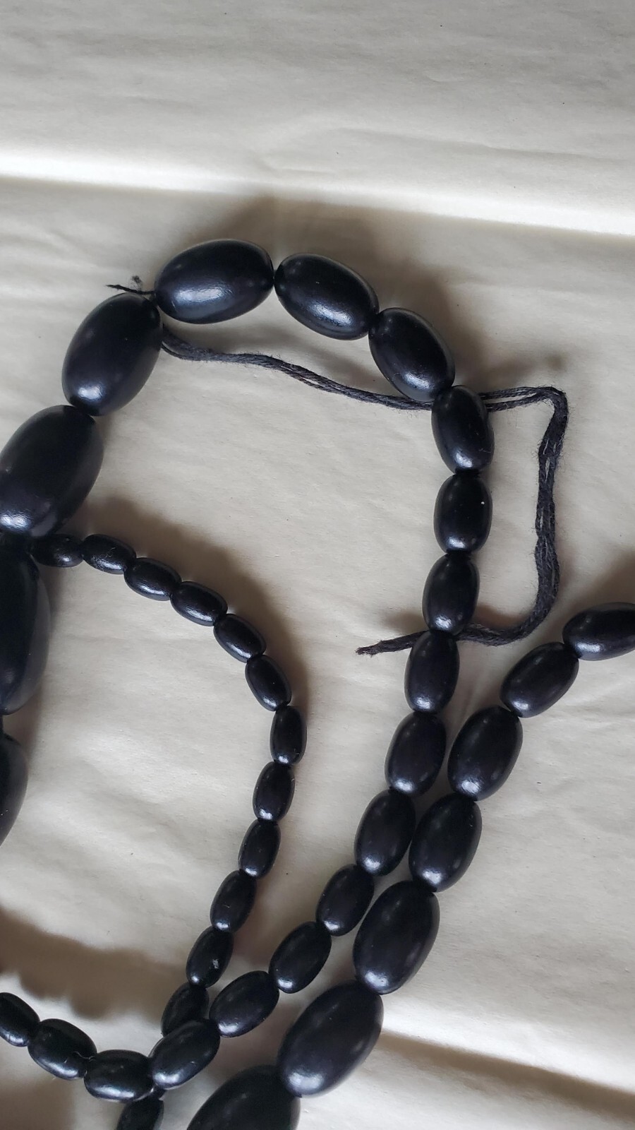 Antique very light olive beads necklace