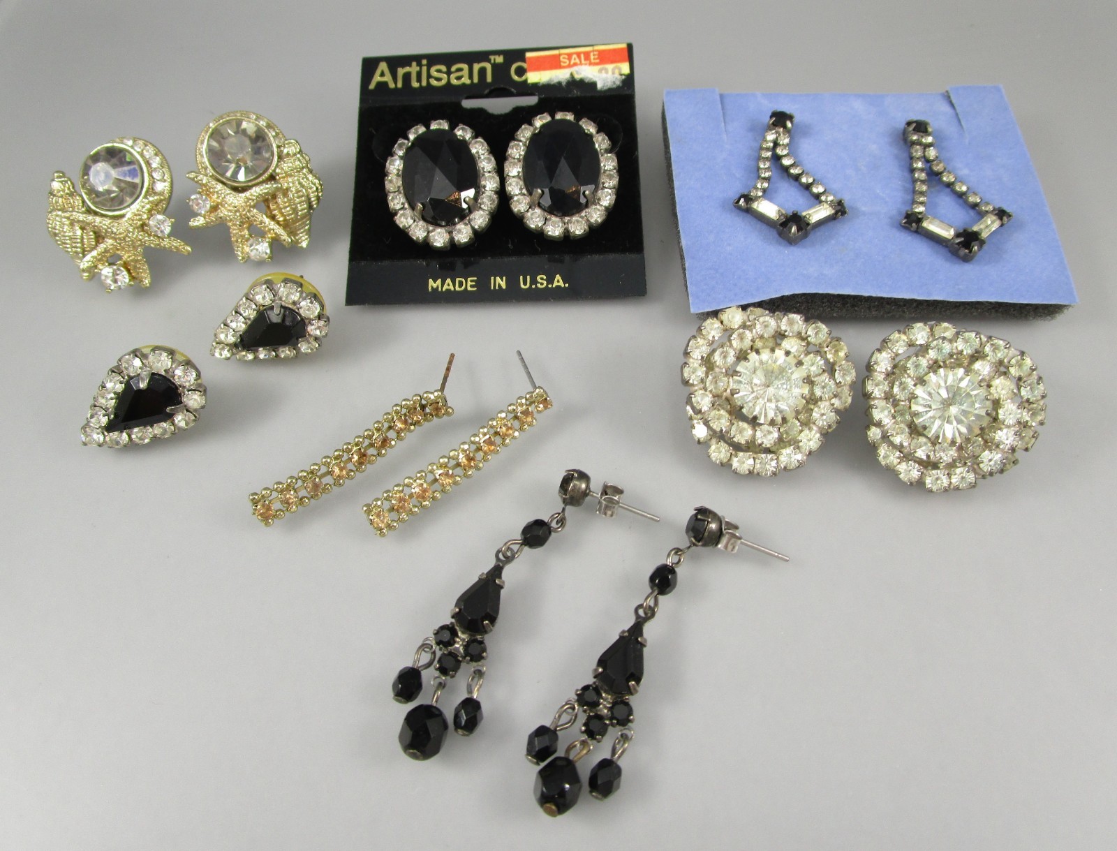 Vtg Mod Retro Varying Colors & Multi Styles LOT of 7 Post Pierced Earrings 152G