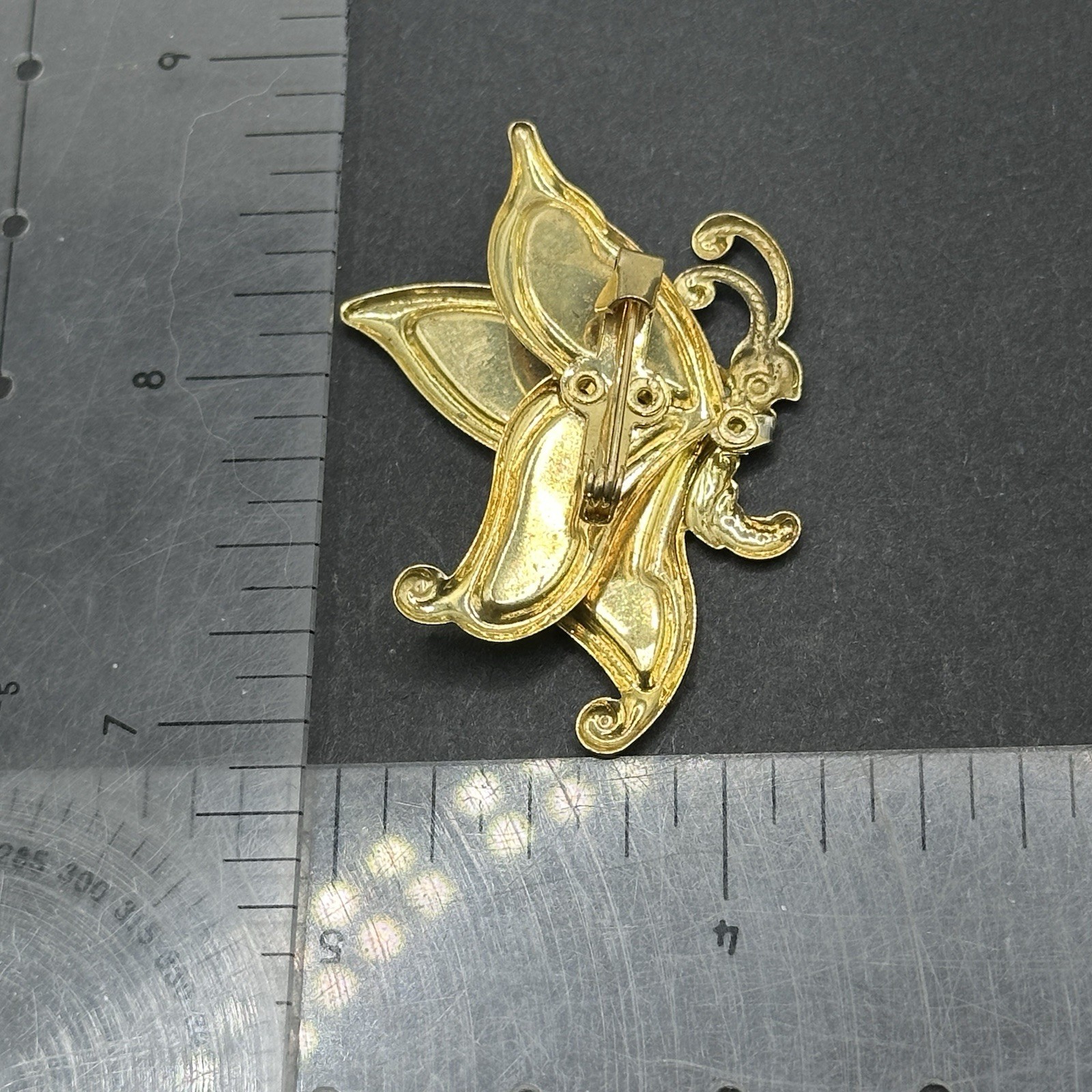 Vintage Monarch Butterfly Brooch Pin J44N