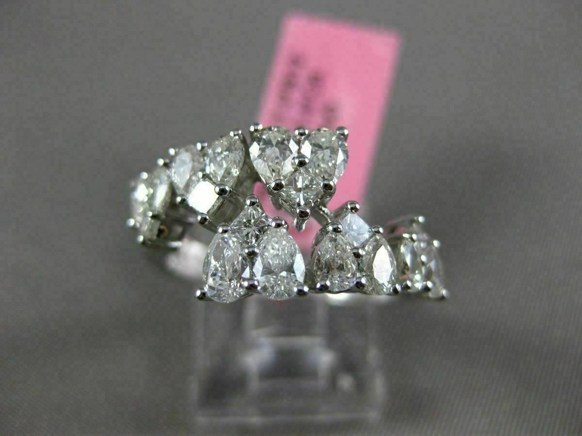 ESTATE WIDE 1.53CT DIAMOND 18KT WHITE GOLD 3D CRISS CROSS MULTI HEART LOVE RING