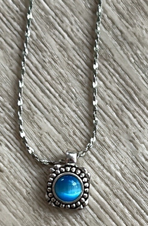 16” Napier Silver Necklace with 3” extender Beautiful Blue Stone