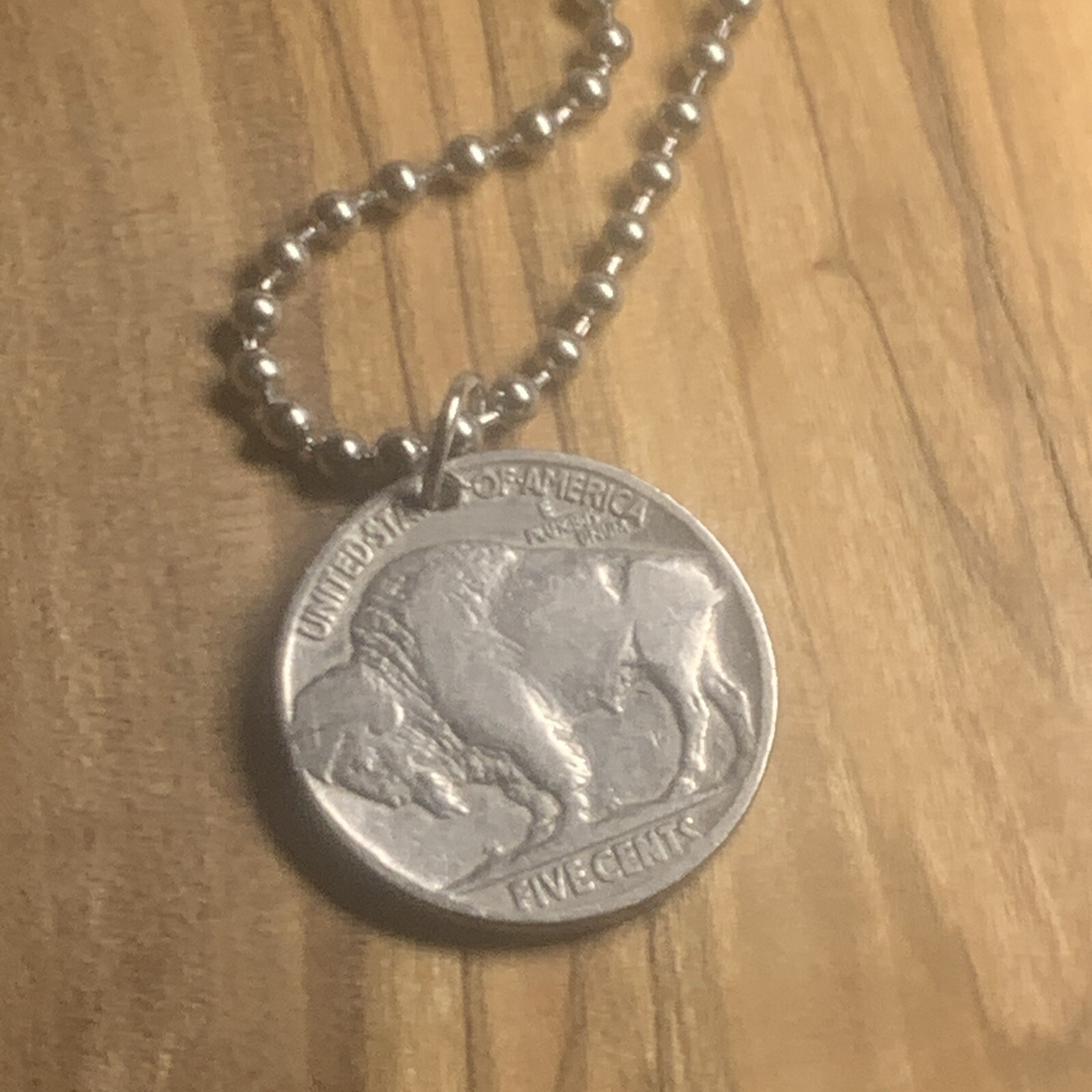 Vintage US Buffalo Nickel Unisex Necklace Chief Coin Pendant Great Gift 🎁