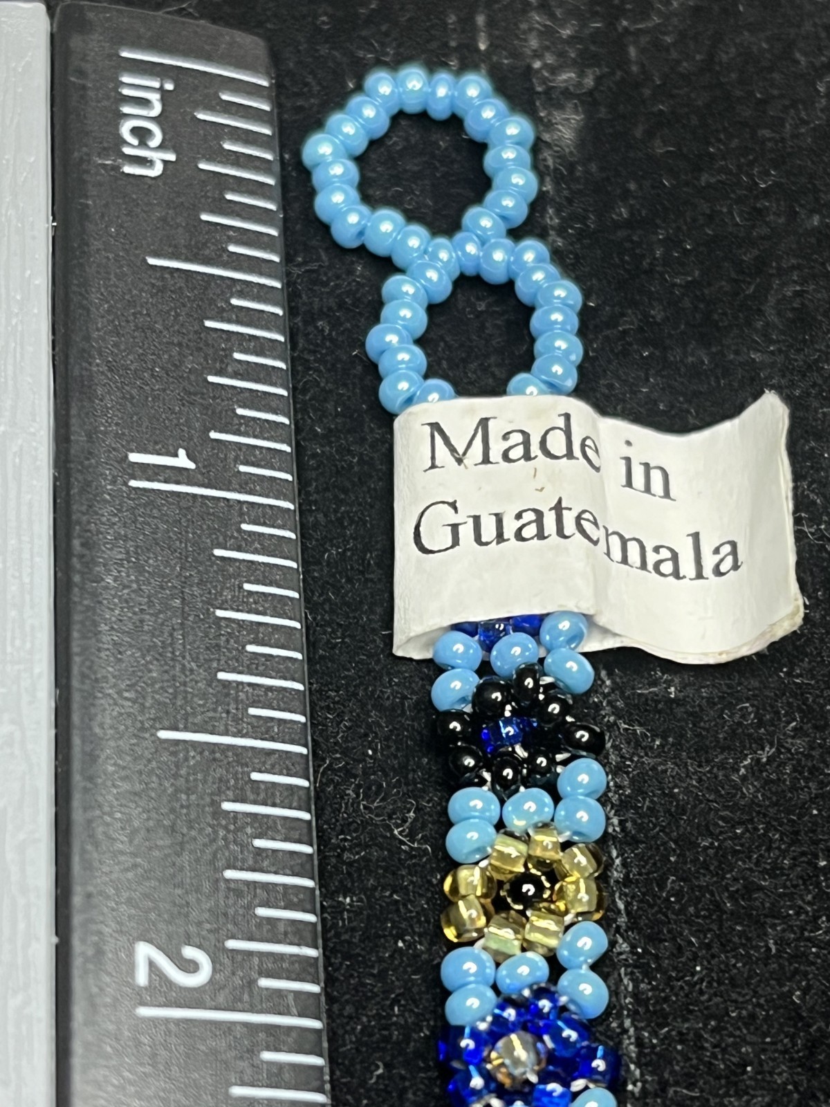 Lot of 5 Vintage Guatemalan Beaded Bracelets – Glass Flower Pattern – One w/Tag