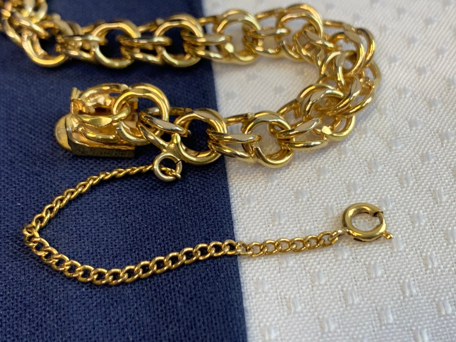 Vtg 1/20 12K Gold Filled BA Ballou Co Charm Bracelet 13.93g Jewelry 7.5″ Chain