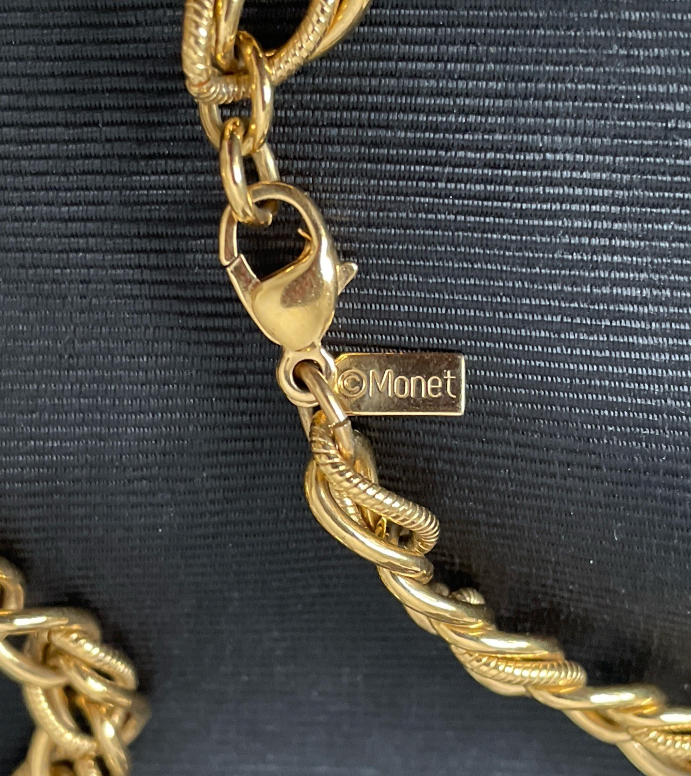 Vintage Monet Gold Plated Chain Necklace Original Monet Lobster Claw Clasp