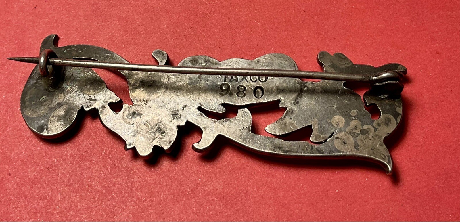 A Vintage Silver Brooch With .980 Parts Silver. Made In Taxco Mexico.