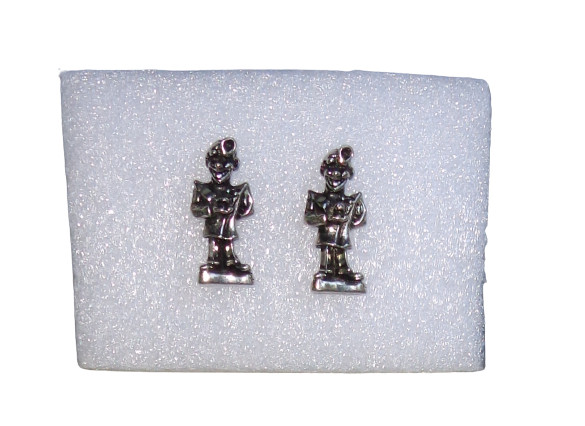 Vtg Silver Figural Person Dentures False Teeth Cufflinks Dental Dentist Oddity