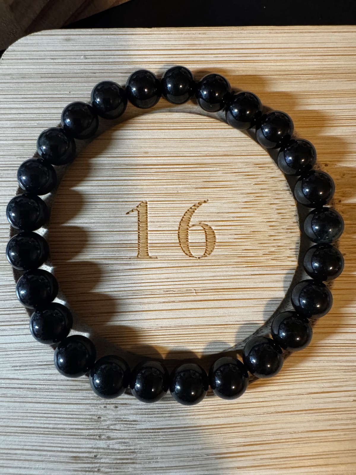 Natural Burmese A-Grade black Jade jadeite 7-8mm 25 beads stretch bracelet new