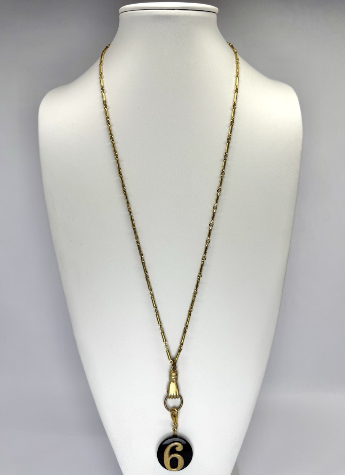 MAXIMAL ART by John Wind Hand Pendant Number “6” Vintage Necklace Jewelry N151