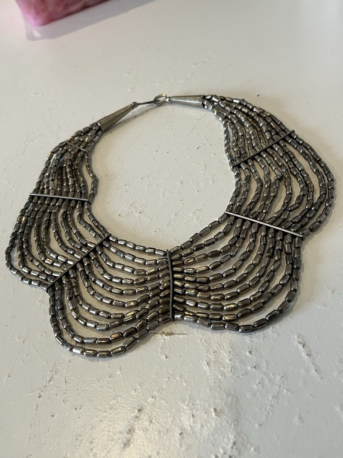 Vintage Silver Metal Gothic Multi Layer Collar Viking Costume Cosplay Necklace