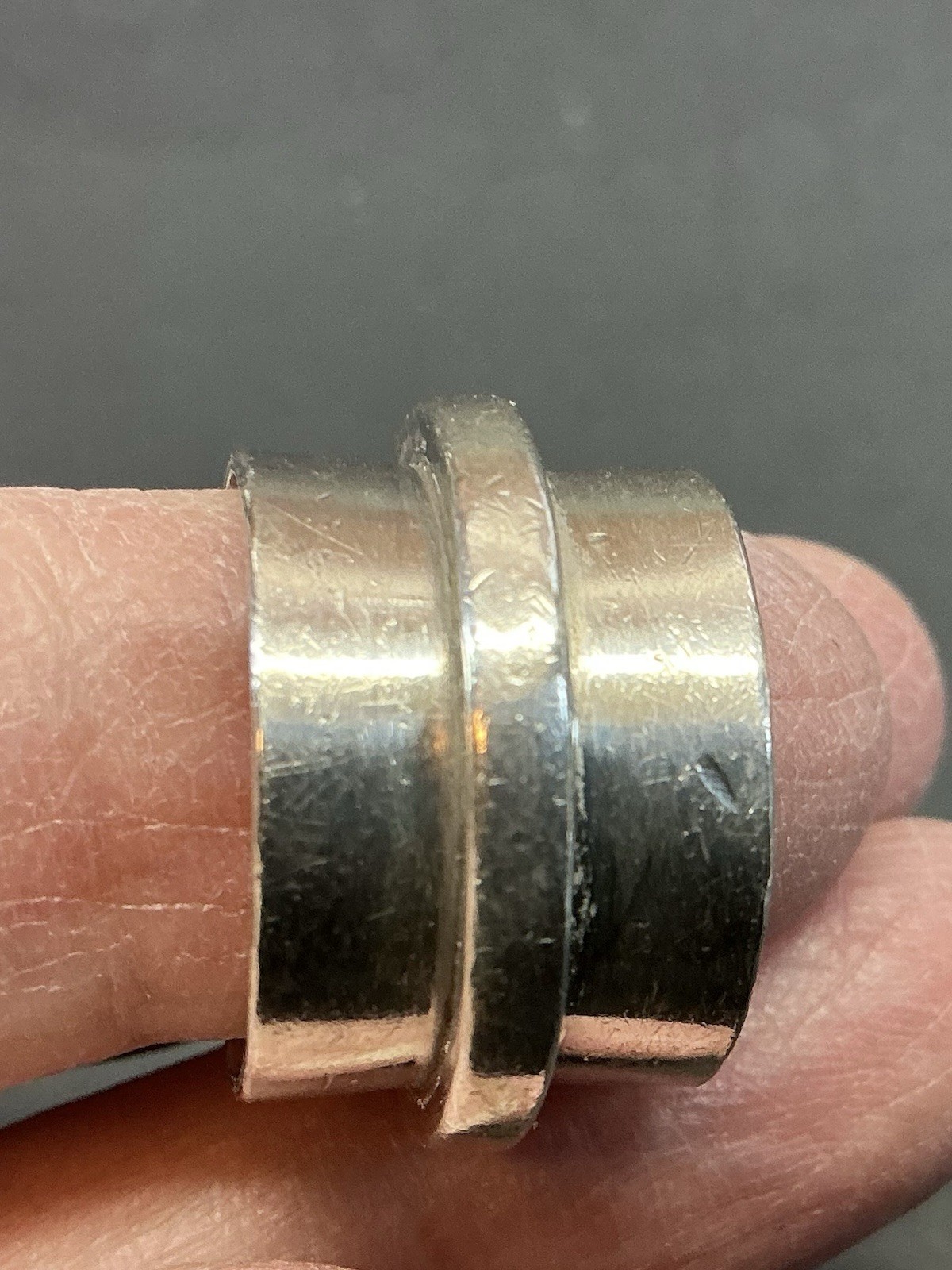 Size 6 ** 1/2 Inch WIDE BAND Sterling Silver Vintage Mexico 925 Ring