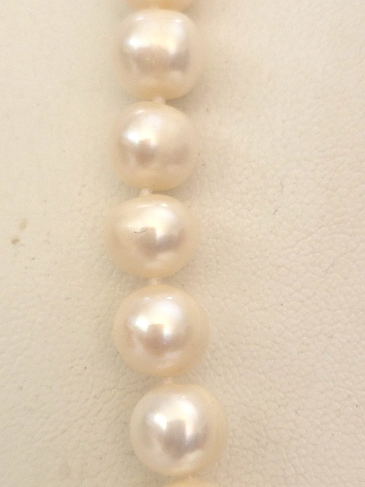 Vintage Hand Knotted Freshwater Pearls Copper Ball Box Clasp Necklace 16.5″ L