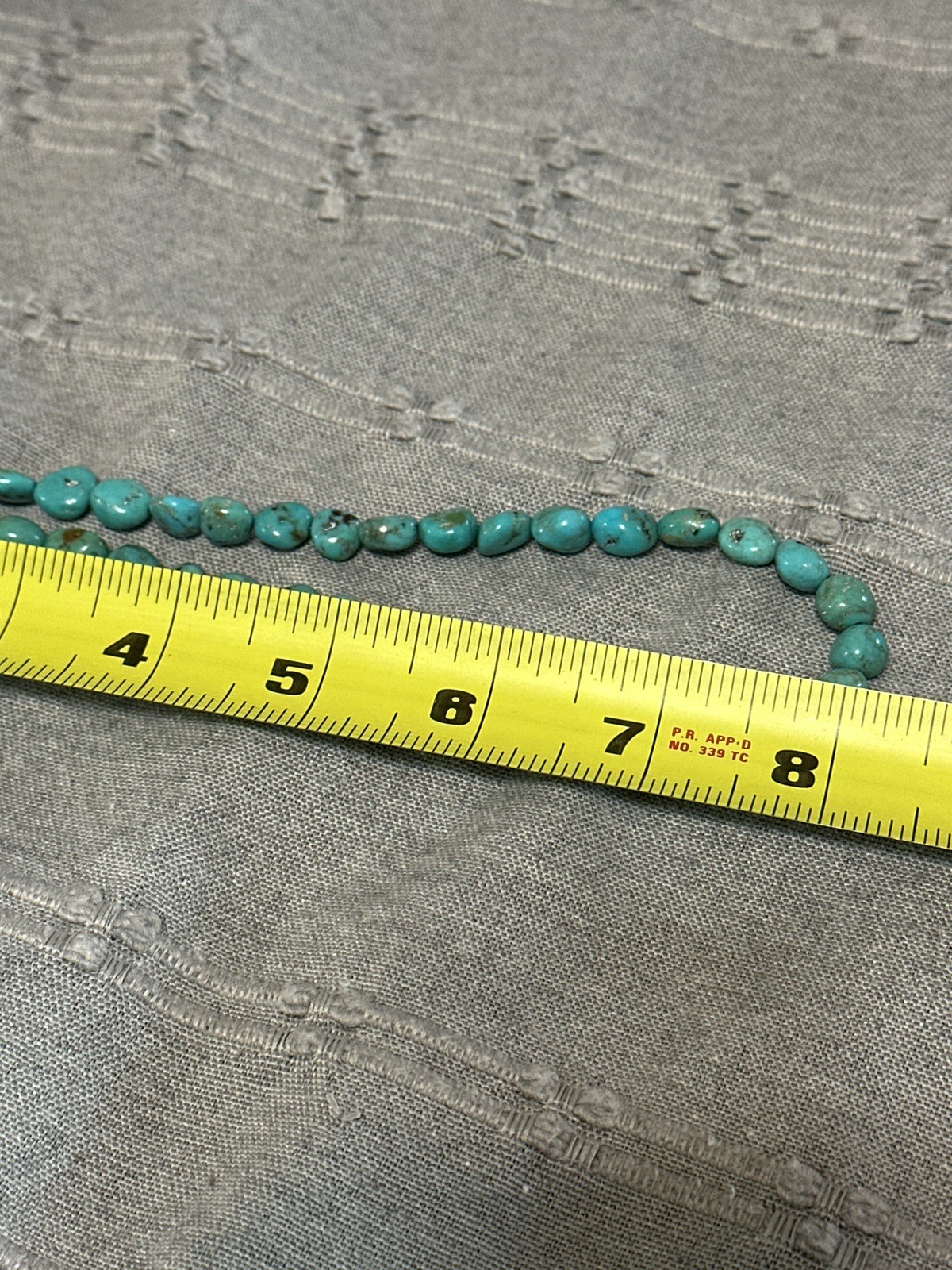 Vintage Natural Blue Turquoise Stone Sterling Necklace 16in 29.6g