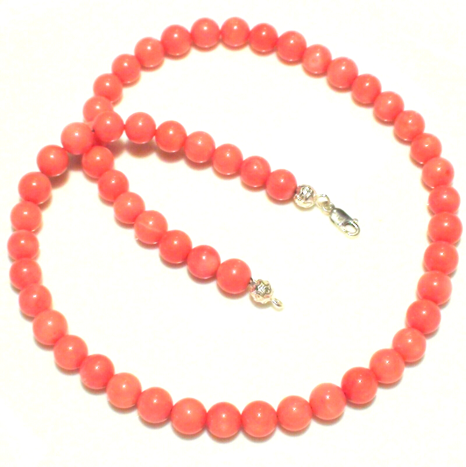 VINTAGE! 213.25ct 100% NATURAL PINK SALMON JAPANESE MOMO CORAL 925 SILVER CLASP