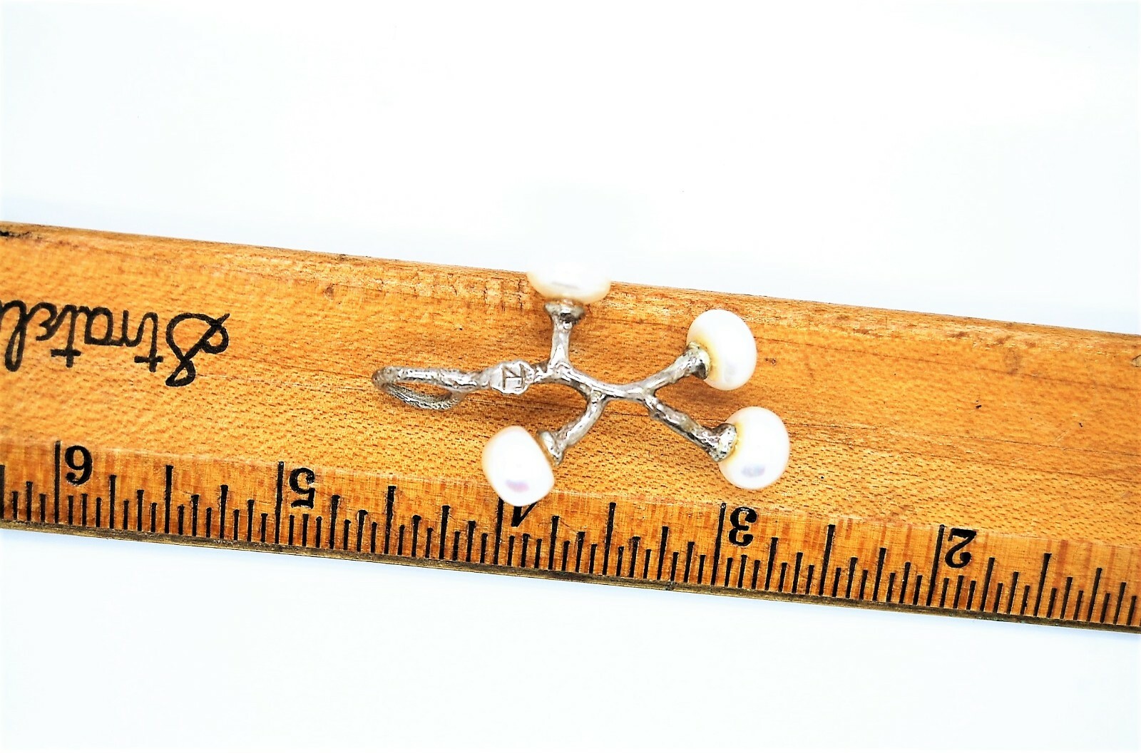 VINTAGE 925 STERLING SILVER JZ PEARL PENDANT