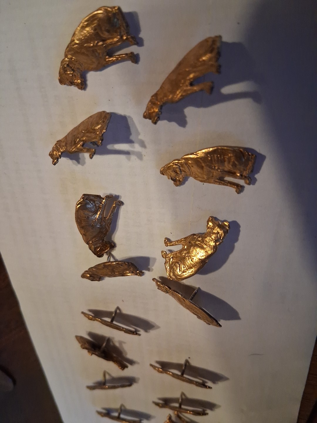 Lot Of 15 Brass Dog Pins