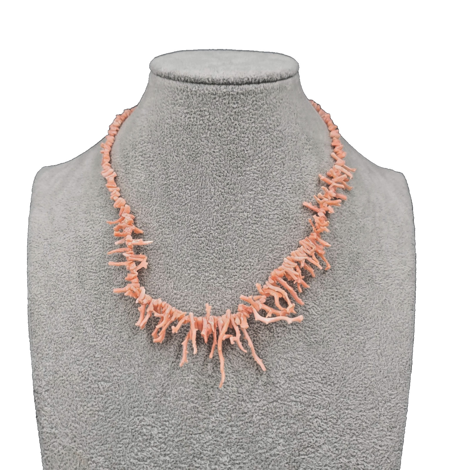 Vtg Angel Skin Branch Coral Necklace Natural Salmon Orange Pink Graduated 16”