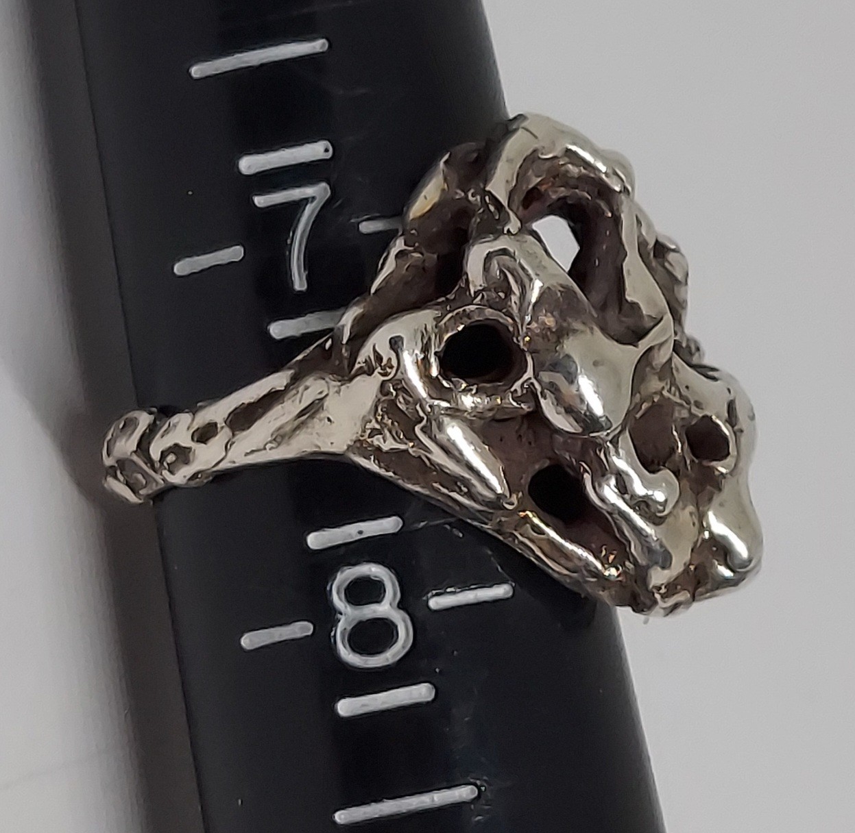 Vintage Brutalist Modernist RING Sterling Silver Handmade size 7.5