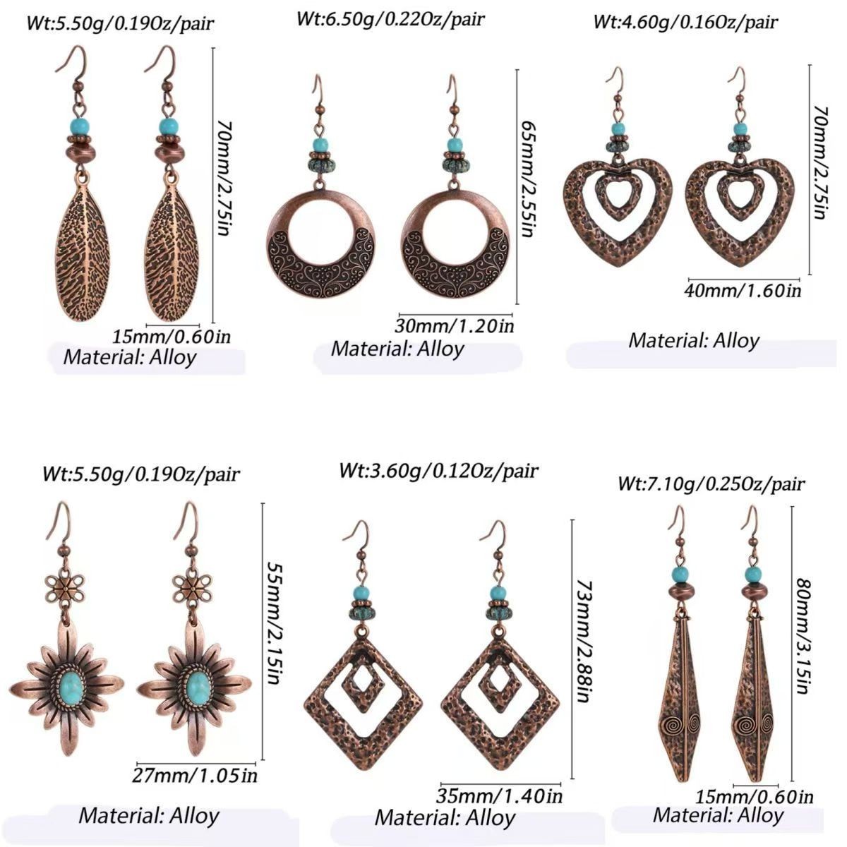 Vintage ethnic style earrings Bohemian Maillard jewelry