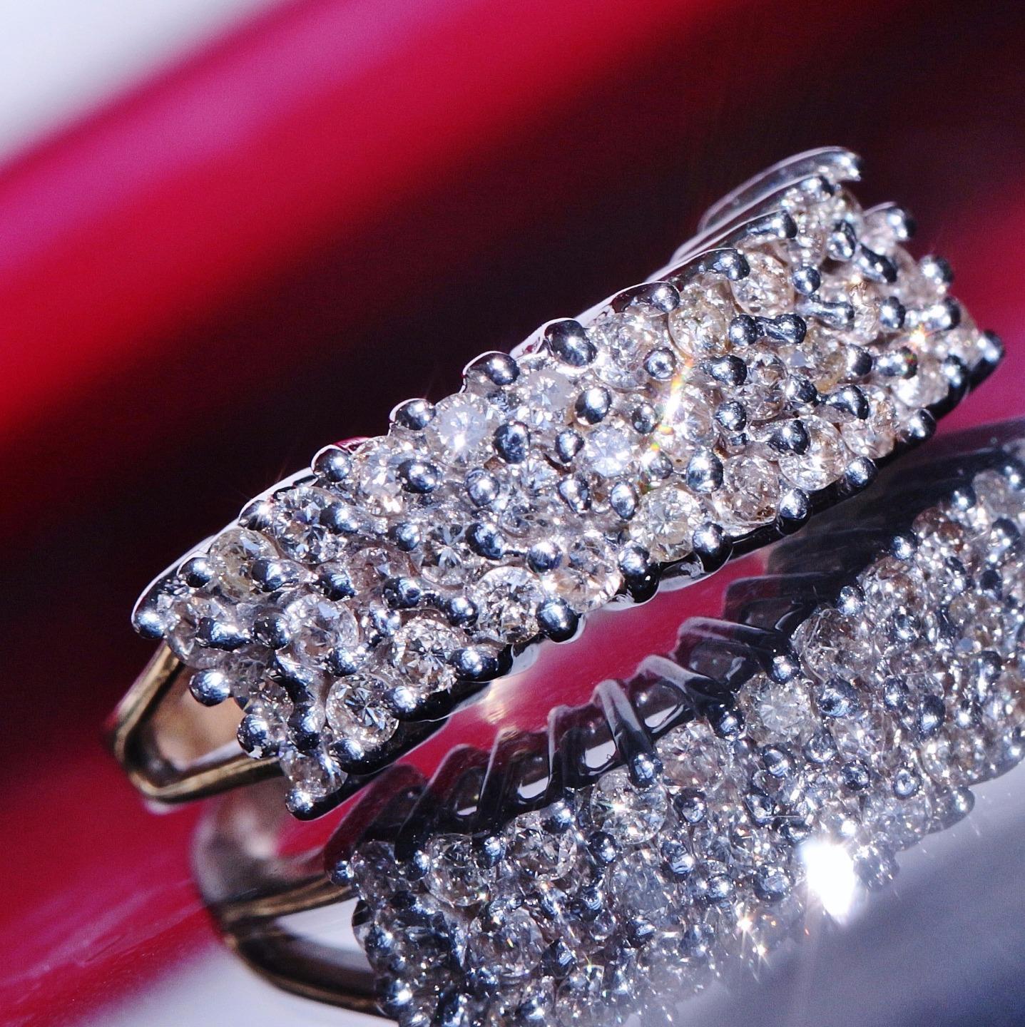 14k yellow gold ring 0.50ct natural diamond cocktail 2.85gr handmade size 5. 5